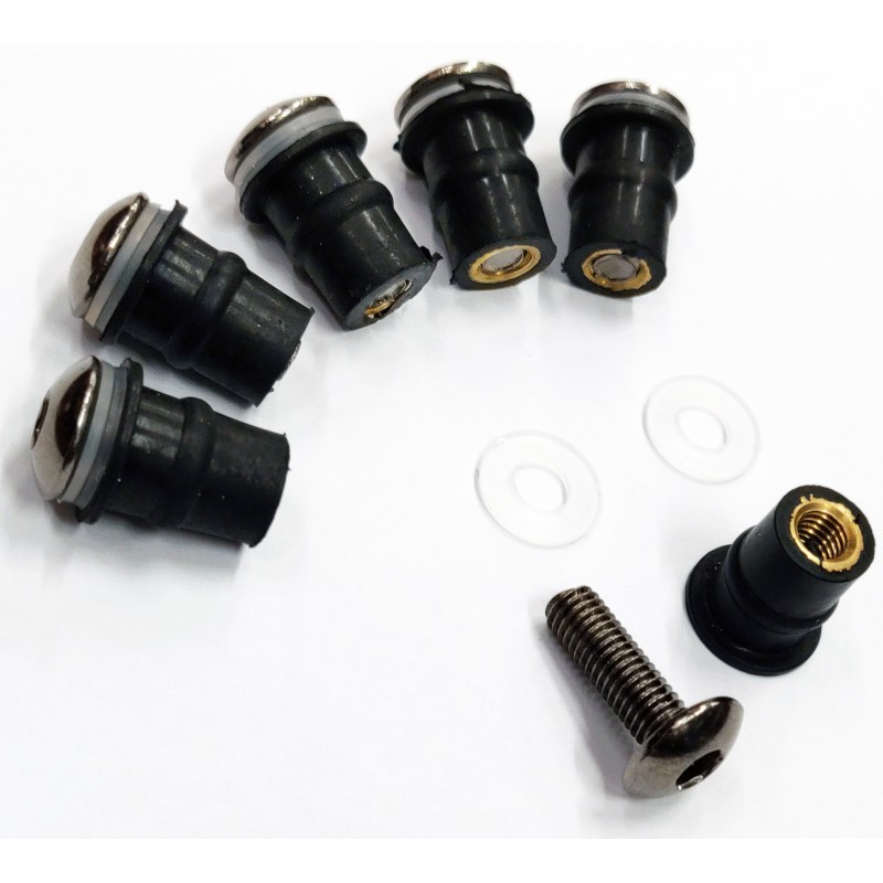 Kit De 10 Boulons Pour Pare-Brise Moto Suzuki - 5mm, Aluminium Anodisé Argent, Pour TL1000, VStrom