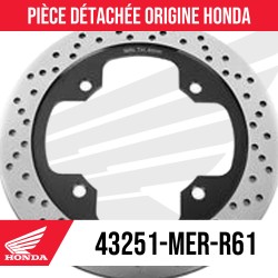 43251-MER-R61 : Honda genuine rear brake disc Honda Forza 750